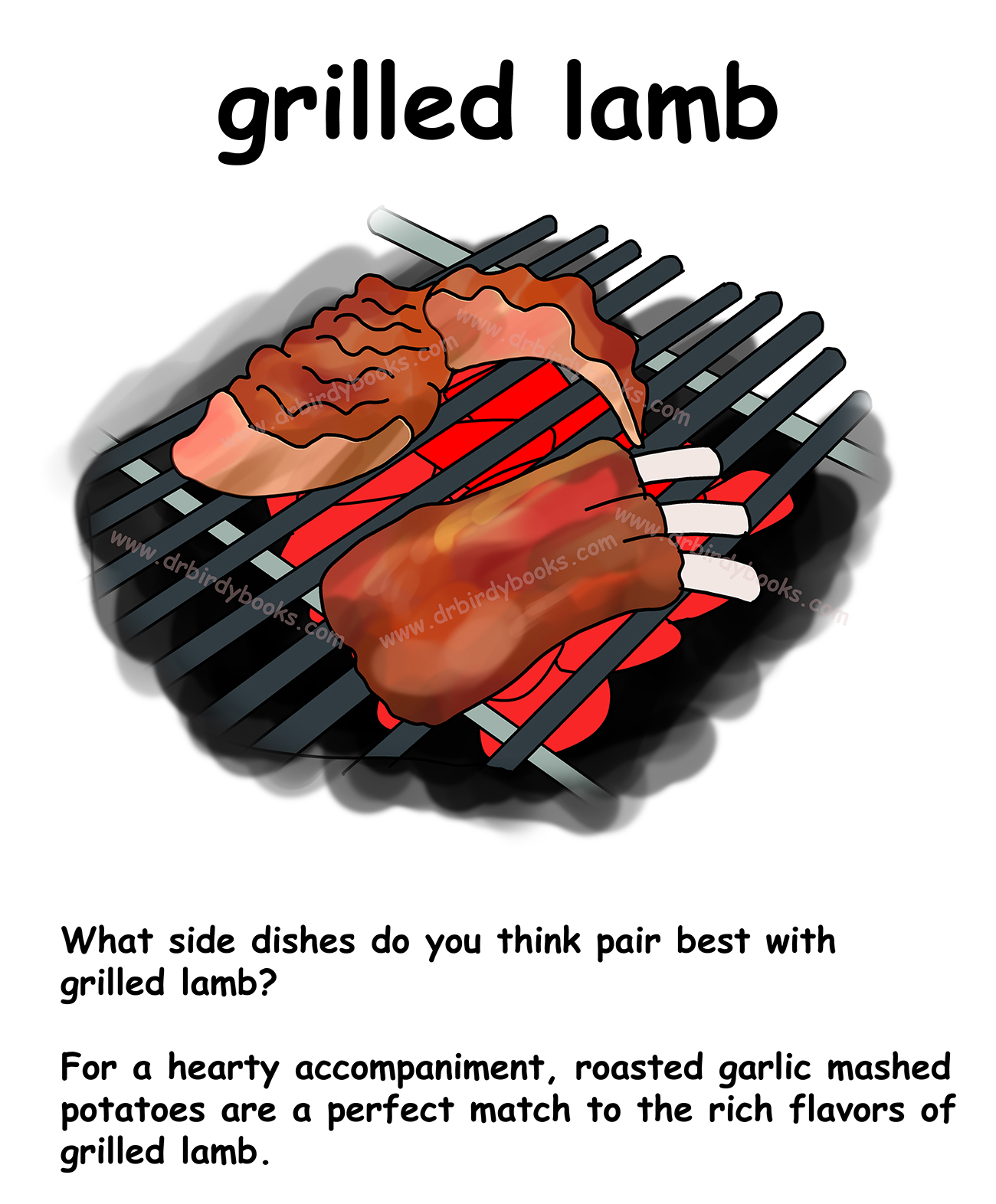 grilled lamb _food and drink _vegetable _common vocabulary _daily vocabulary questions _answers _lamb chops _grilled food