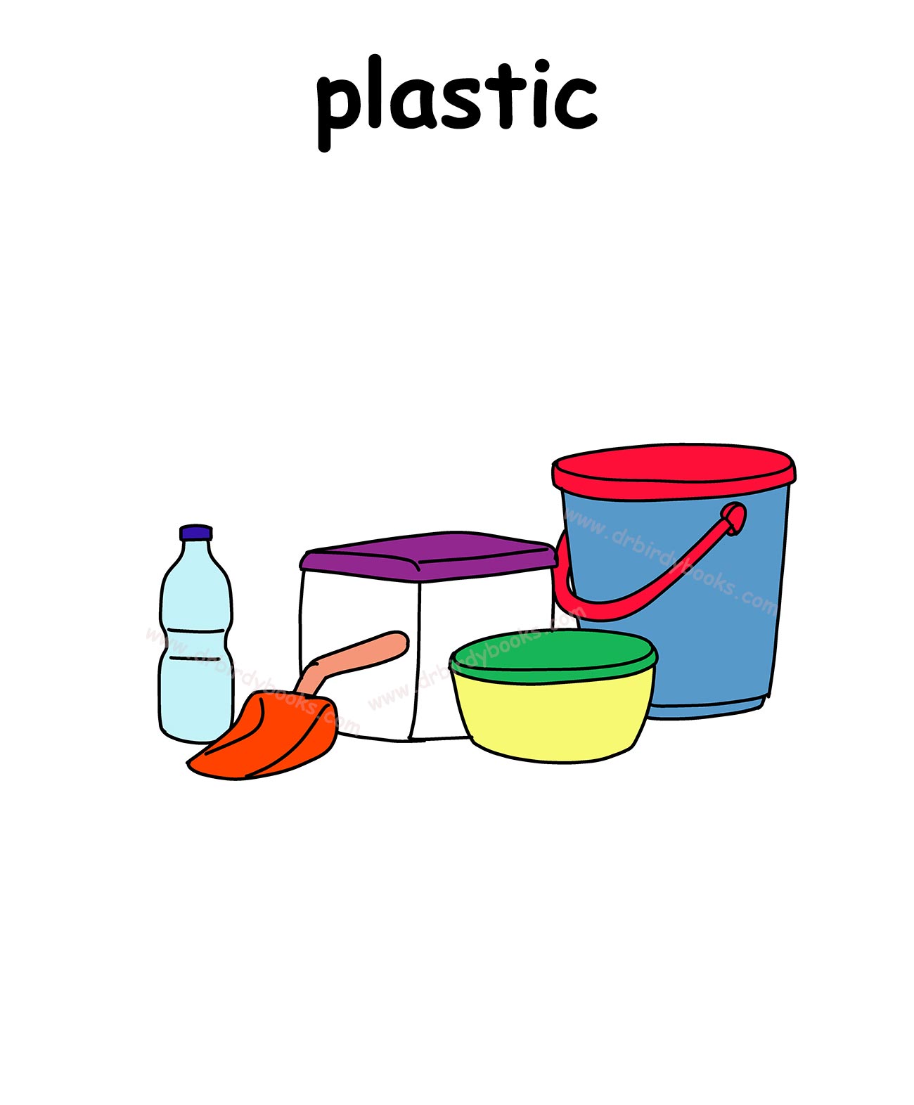 plastic_Nouns _daily vocabulary_language and words_common vocabulary_daily vocabulary_tools_kitchen objects_bathroom objects_house and rooms_household objects